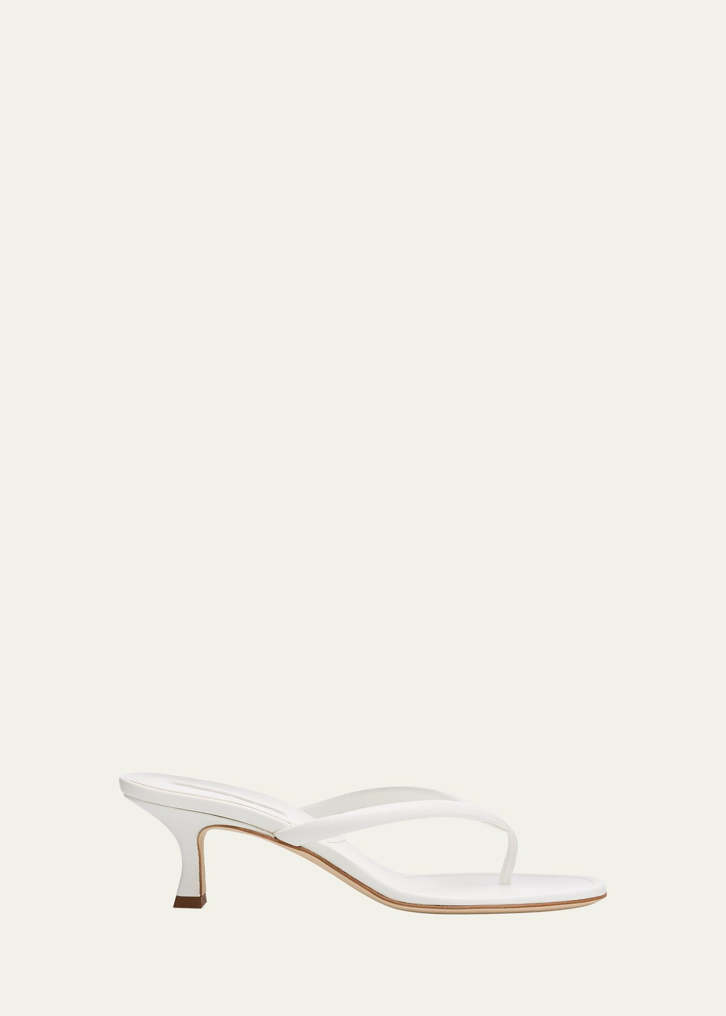 Manolo Blahnik 50mm 파테르노 가죽 쪼리 샌들
