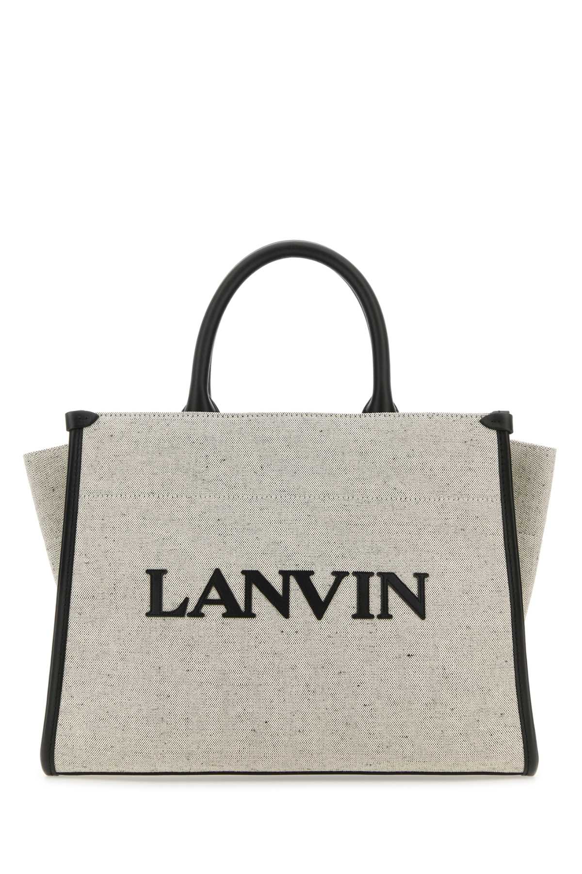 LANVIN 투톤 캔버스 인 앤 아웃 쇼핑백