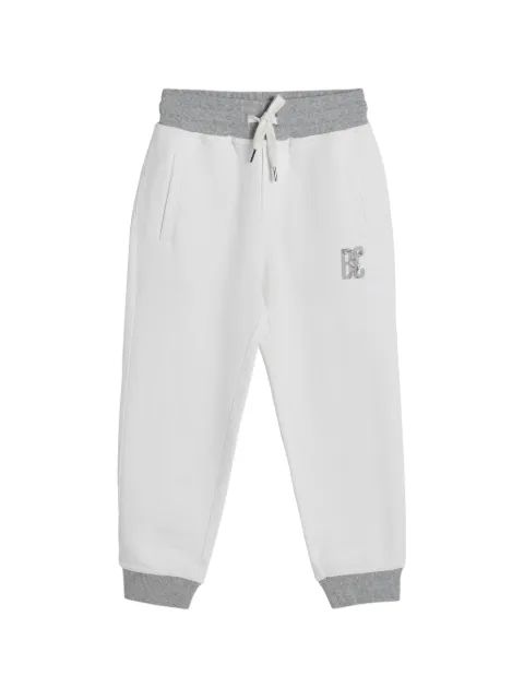 Brunello Cucinelli Kids 코튼 리넨 멜란지 프렌치 테리 바지 프린트