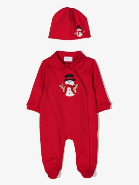 La Perla Kids 스노우맨 패치 베이비그로우 세트