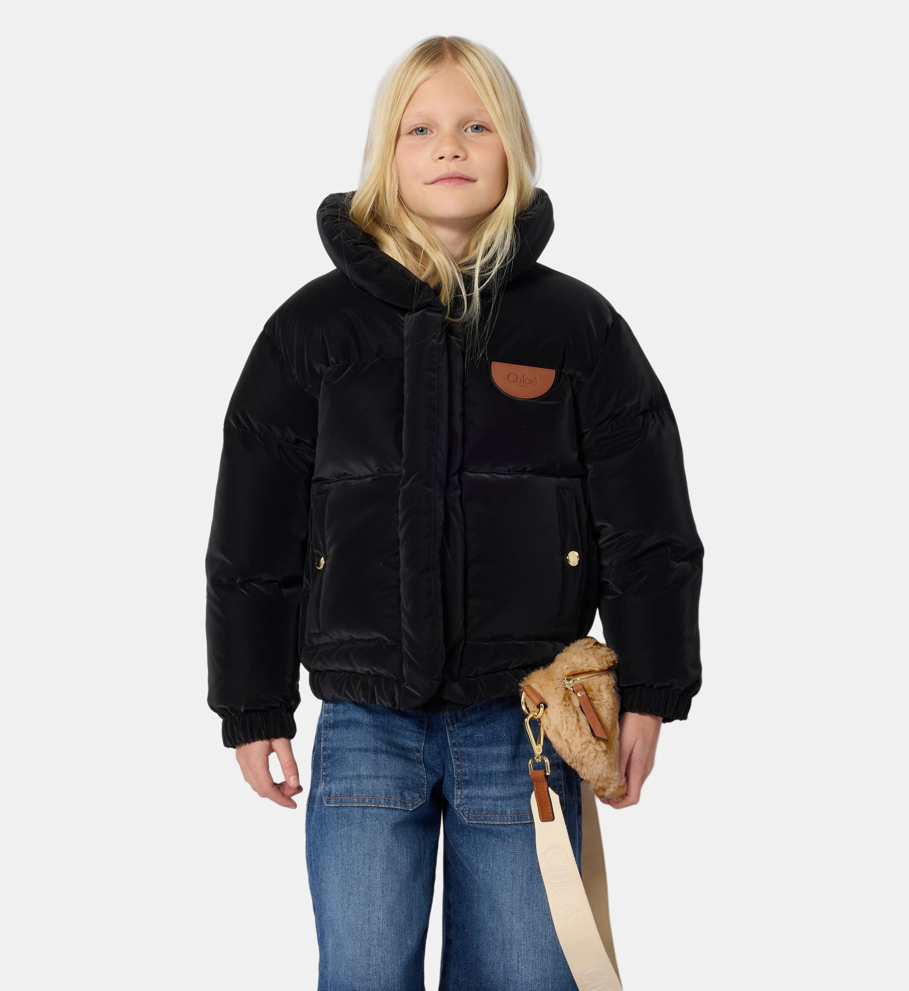 Chloe Kids 로고 다운 자켓