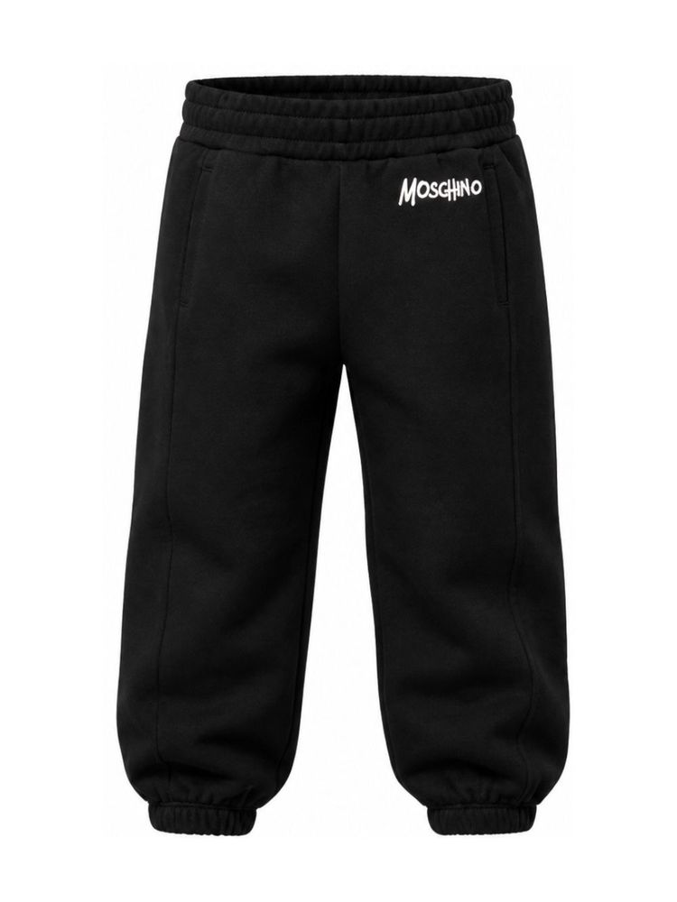 Moschino Kids 로고 프린트 밴드 트랙 팬츠