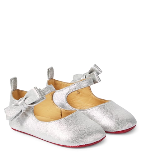 Christian Louboutin Kids 루 베이브 가죽 발레 플랫
