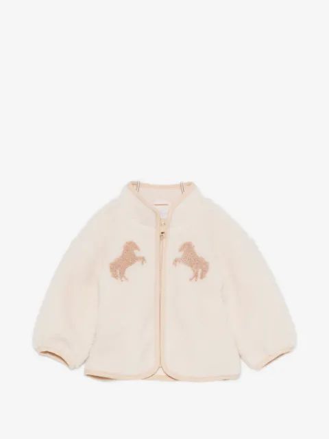 Stella McCartney Kids 호스 패치 플리스 자켓