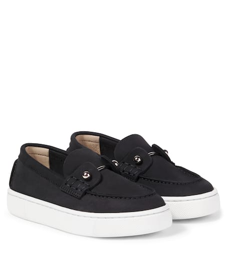 Christian Louboutin Kids 참벨리키드 스웨이드 로퍼