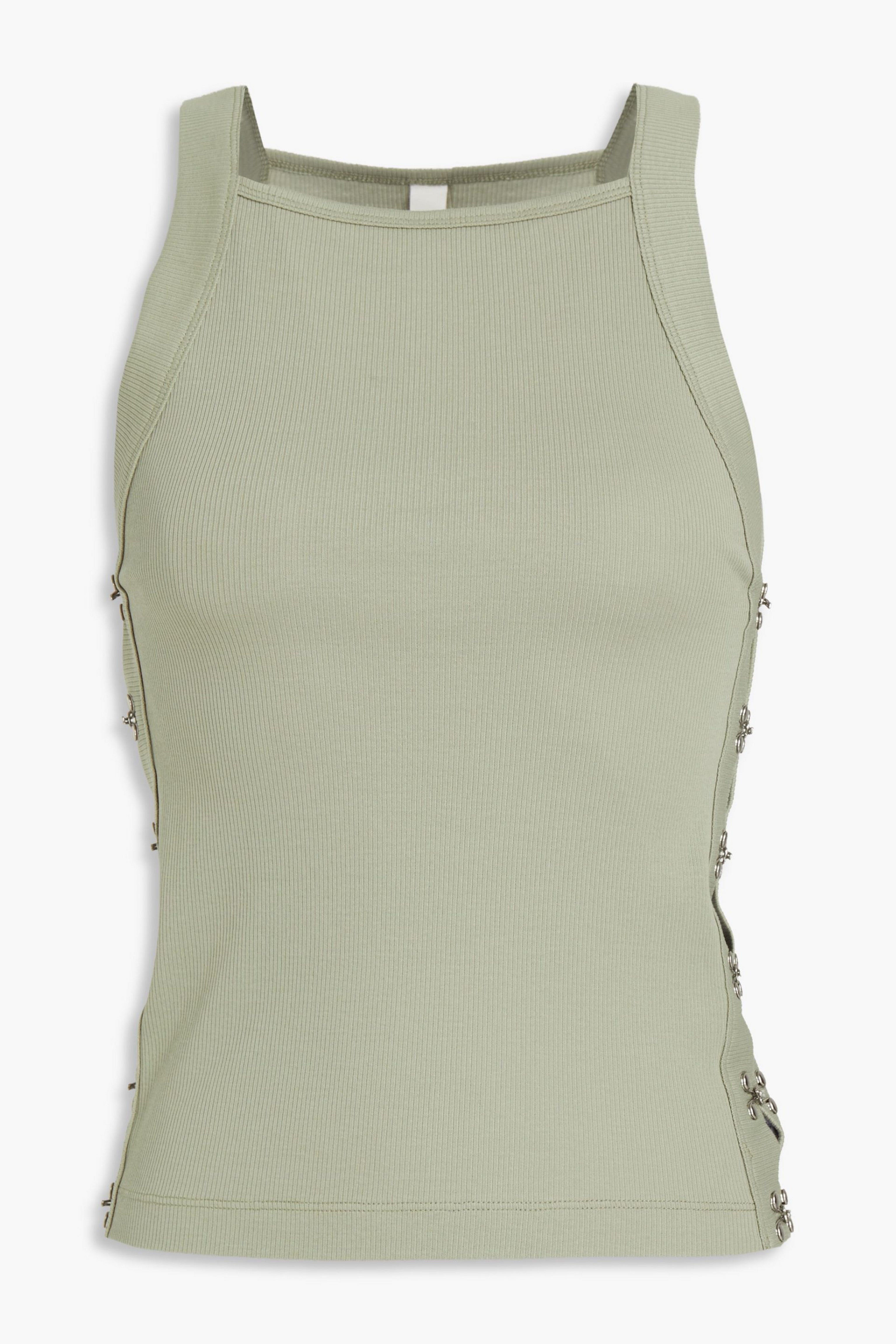 DION LEE 장식 리브드 코튼 저지 탱크탑