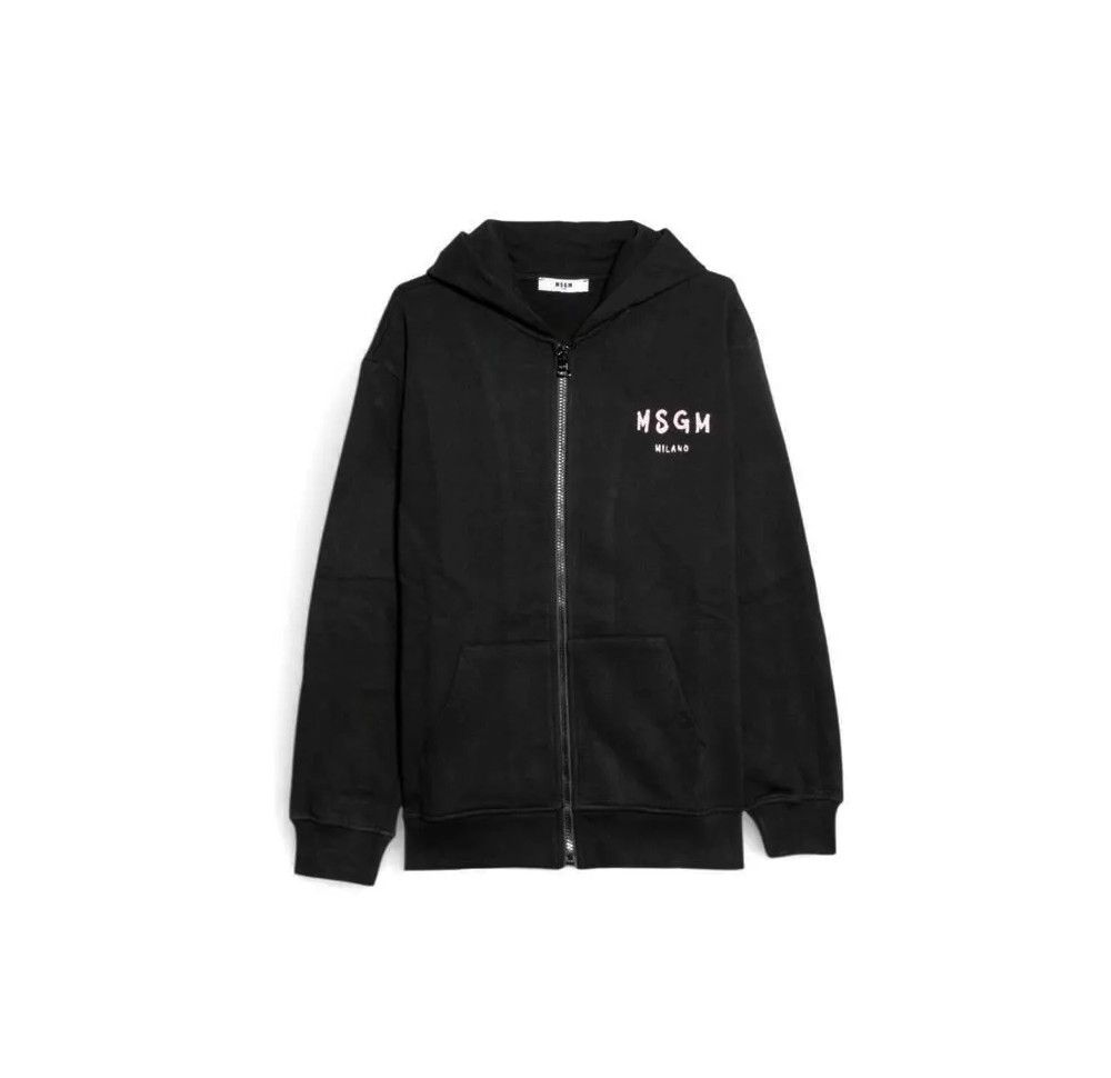 MSGM 키즈 플리스 후드집업 블랙/핑크 S6MSJUZH065 11088