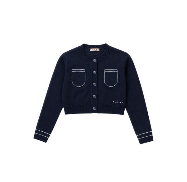 MARNI 마르니  KIDS 네이비 포켓 스티치 카디건 M01735 M00X8 0M860