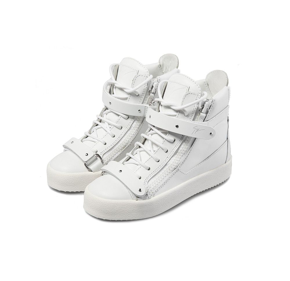Giuseppe Zanotti 벨크로 지퍼 하이탑 화이트 RW5012