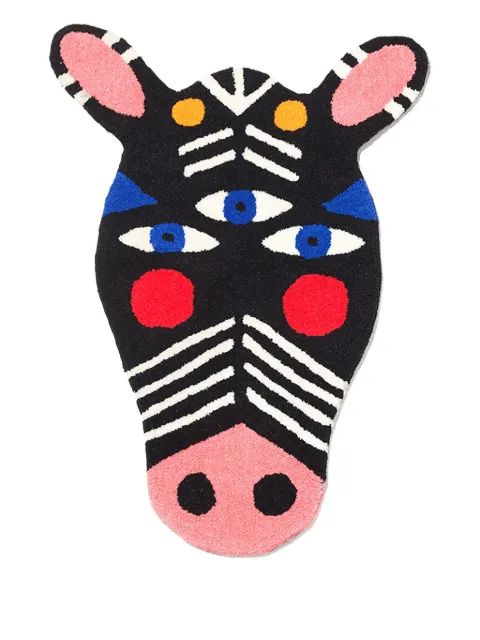 Qeeboo 오기안 지브라 모양 슬립 러그 66cm x 94cm