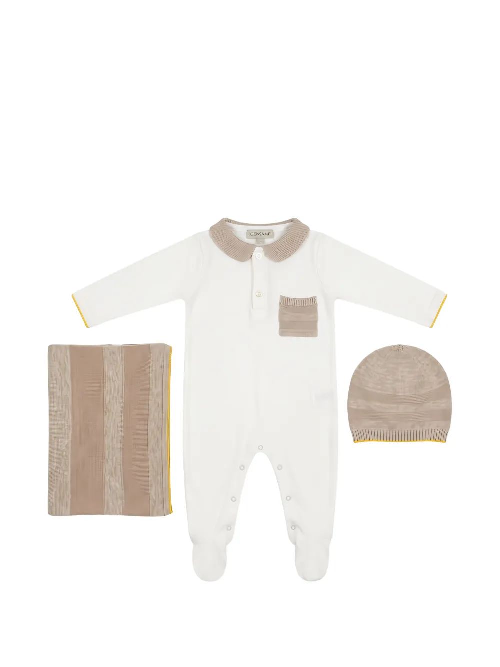 Gensami kids 스트라이프 비니 모자와 베이비그로우 세트