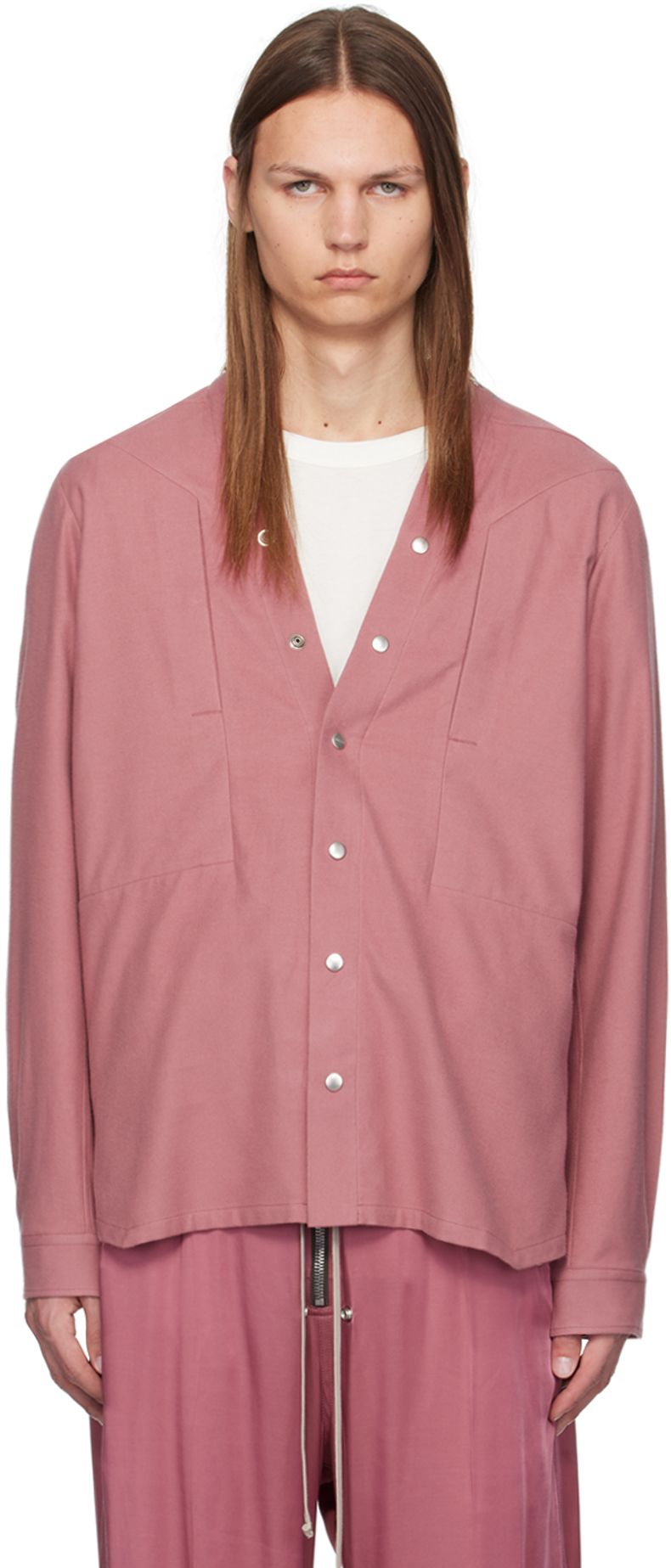 핑크 포터빌 래리 포그포켓 롱 슬리브 셔츠 | 릭오웬스 | 페칭 FETCHING