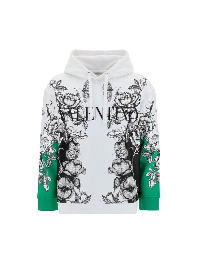 VALENTINO ダークブルーミングプリントフーディ WV3MF19I7L6 U23 VALENTINO ダークブルーミングプリントフーディ WV3MF19I7L6 U23
