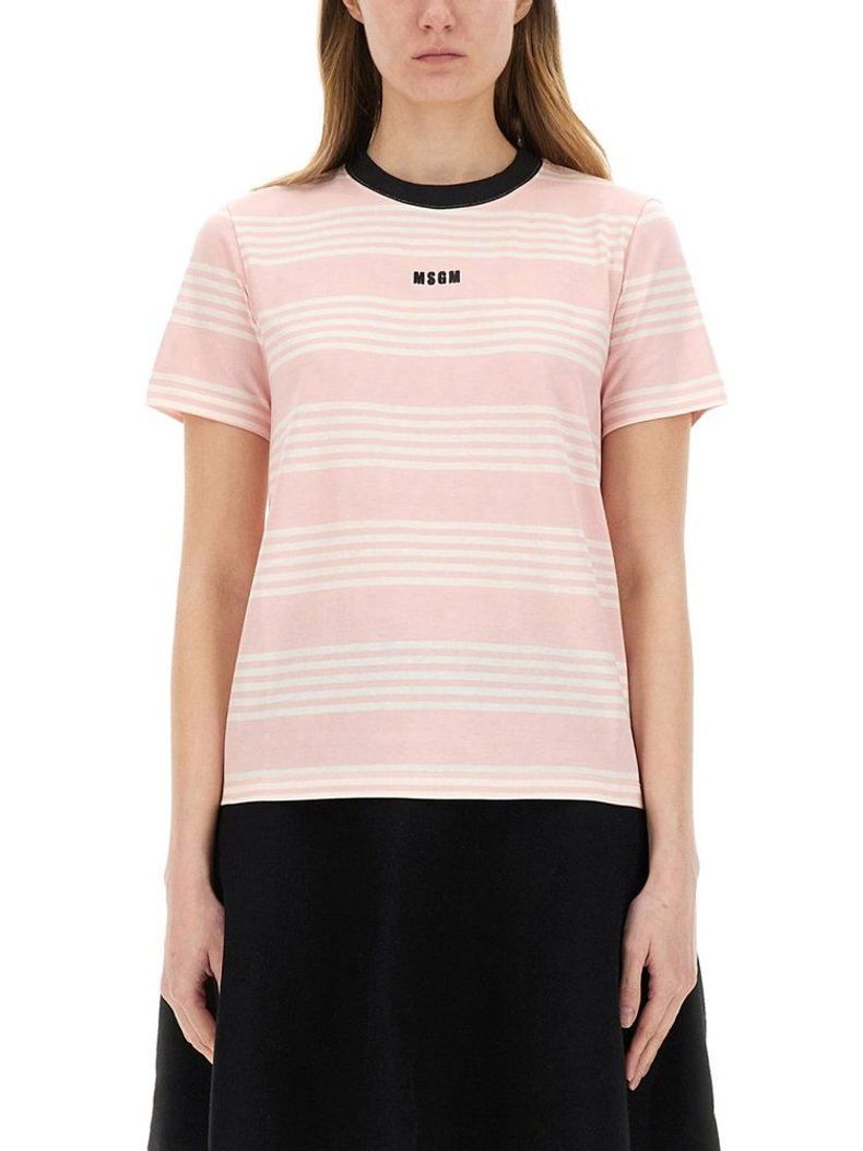 투톤 스트라이프 티셔츠 3841MDM138257128 11 | MSGM | 페칭