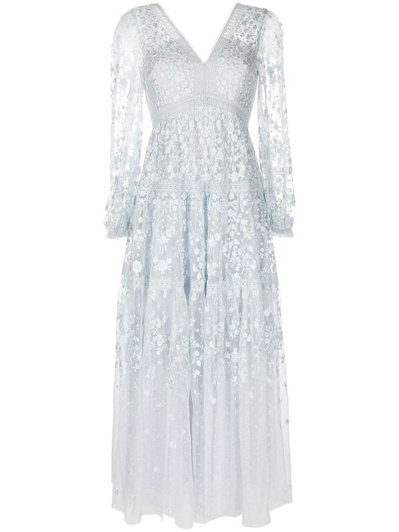 셀레스티아 자수 V넥 미디 드레스 | 니들 & 쓰레드 키즈 | 페칭 FETCHING