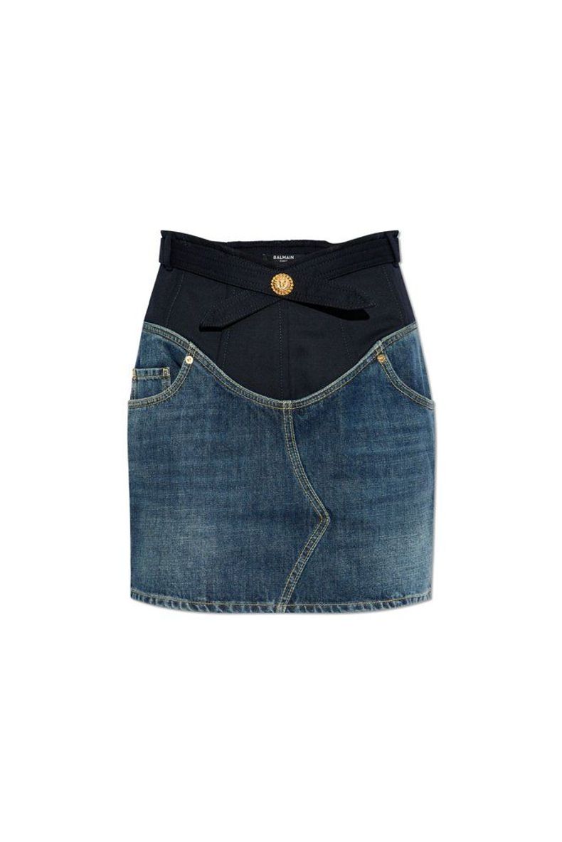 패널드 데님 스커트 EF1LBA56DF25 SMS | 발망 | 페칭 FETCHING 패널드 데님 스커트 EF1LBA56DF25 SMS | 발망 | 페칭 FETCHING