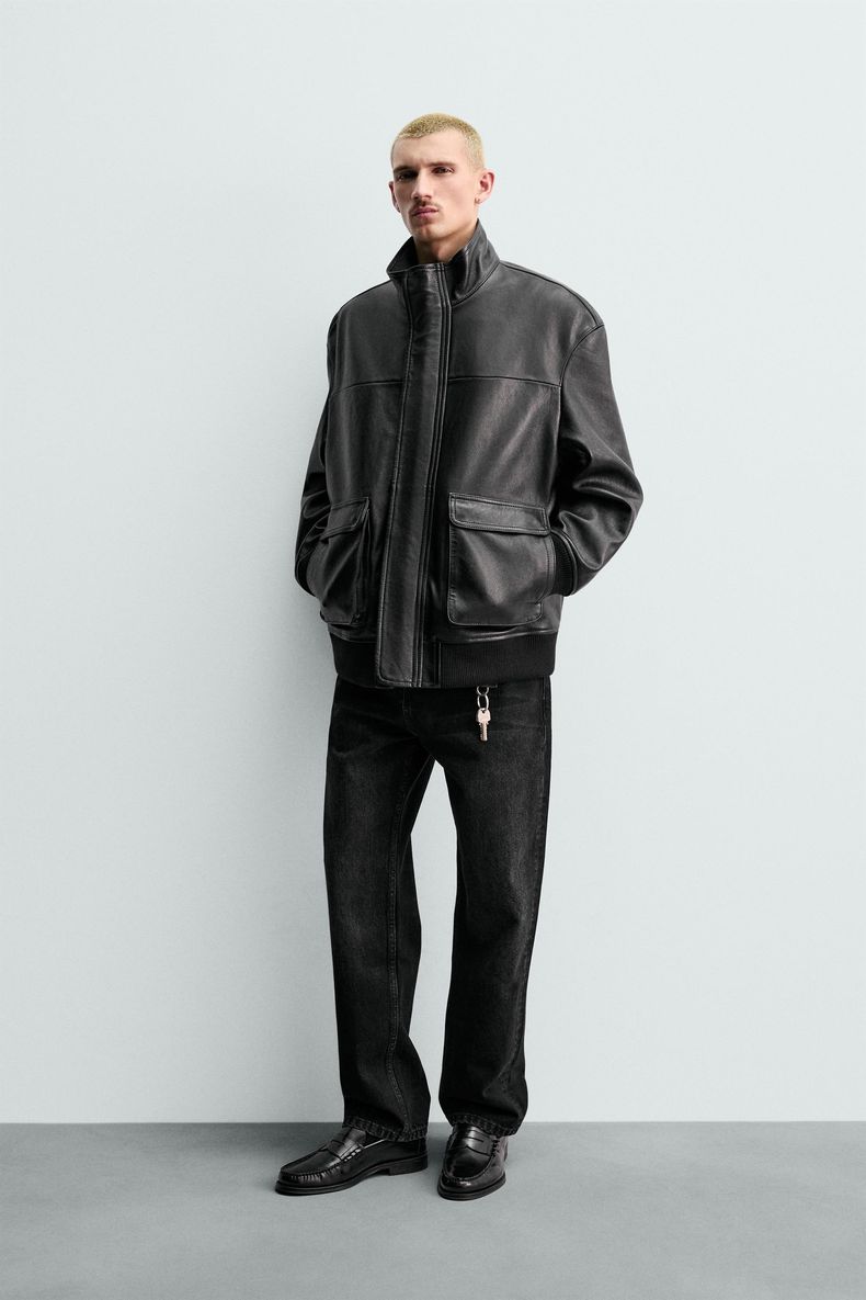 릴렉스핏 레더 재킷 4416226 | ZARA | 페칭 FETCHING