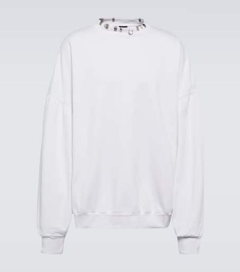 Pierced Round Fleece Sweatshirt | 발렌시아가 | FETCHING