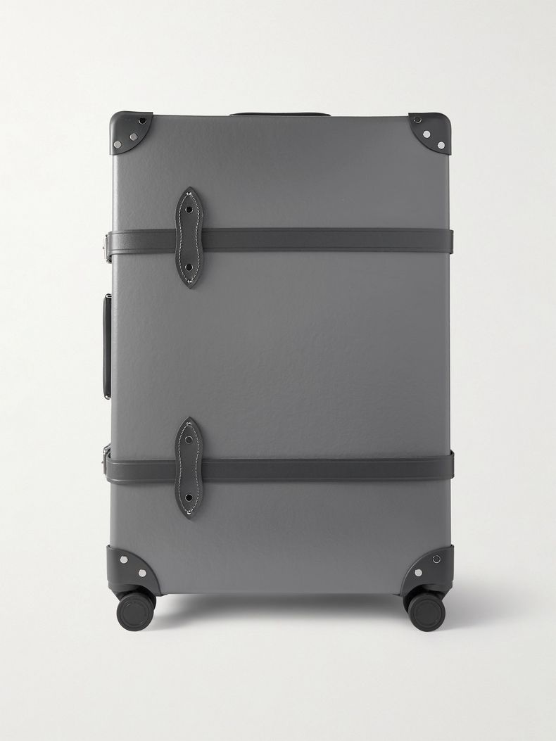 007 Leather Trimmed Vulcanised Fibreboard Check In Suitcase