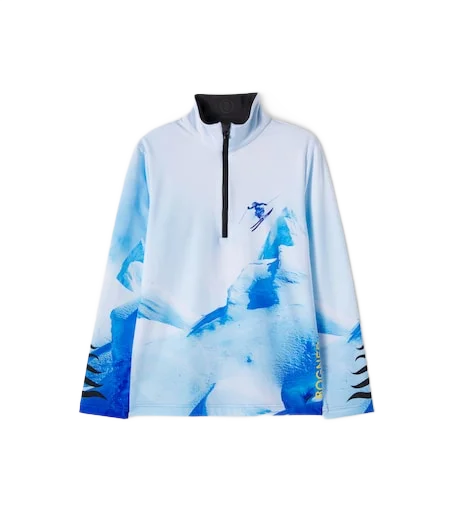 Bogner Kids 프린트 하프 집업 스키 탑