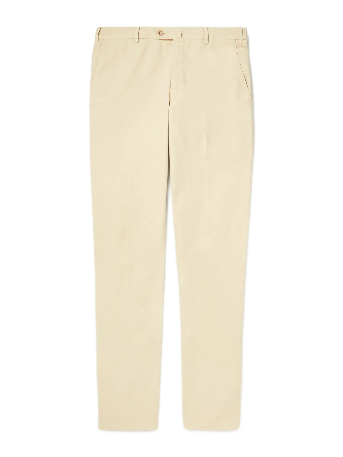 LOROPIANA 슬림핏 주름 스트레치 코튼 바지