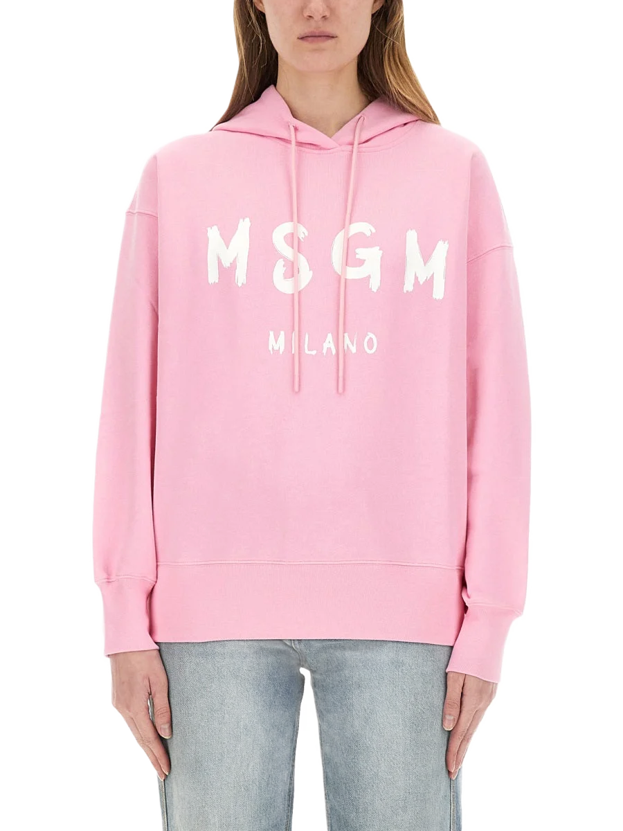 MSGM MSGN 레귤러 핏 로고 맨투맨