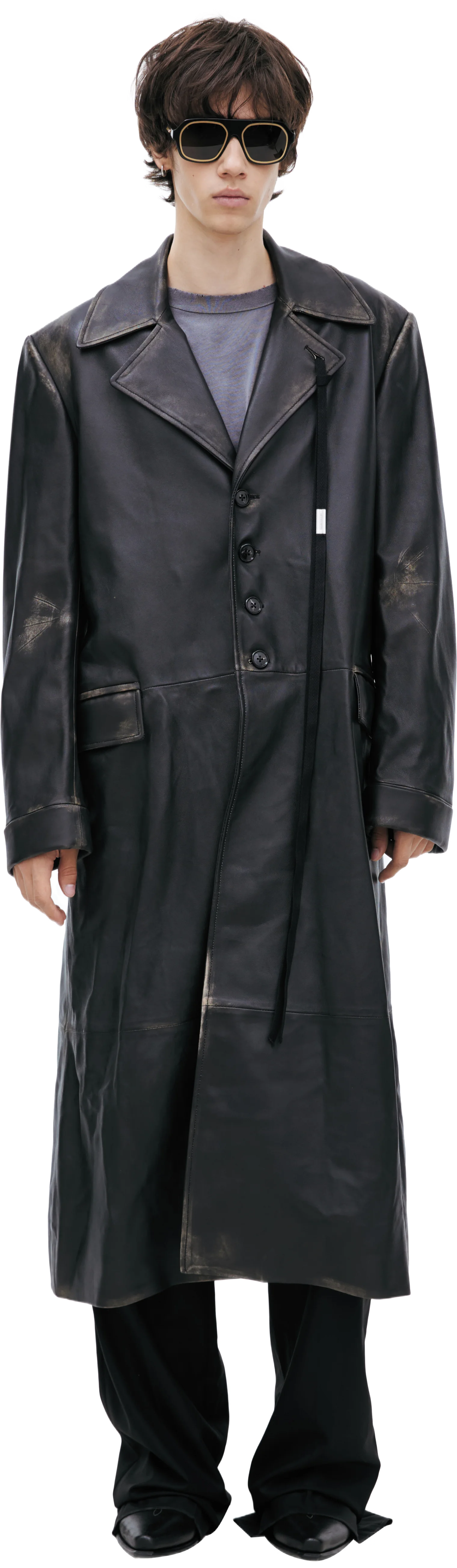 Ann Demeulemeester AILO 가죽 코트