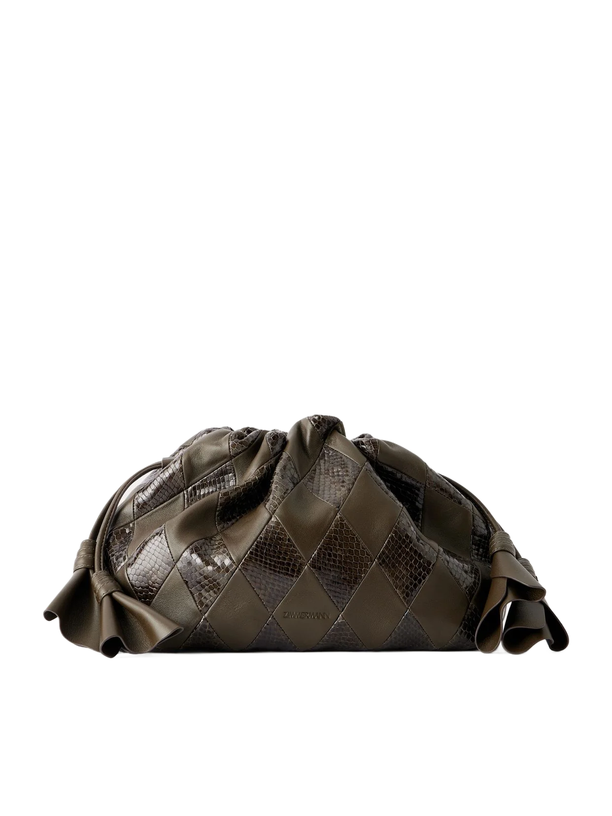 ZIMMERMANN 클라우드 91 미디엄 스네이크 효과 가죽 클러치