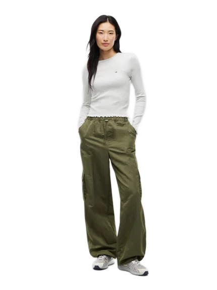 Tommy Jeans 롤링 헴 디테일 긴팔 티