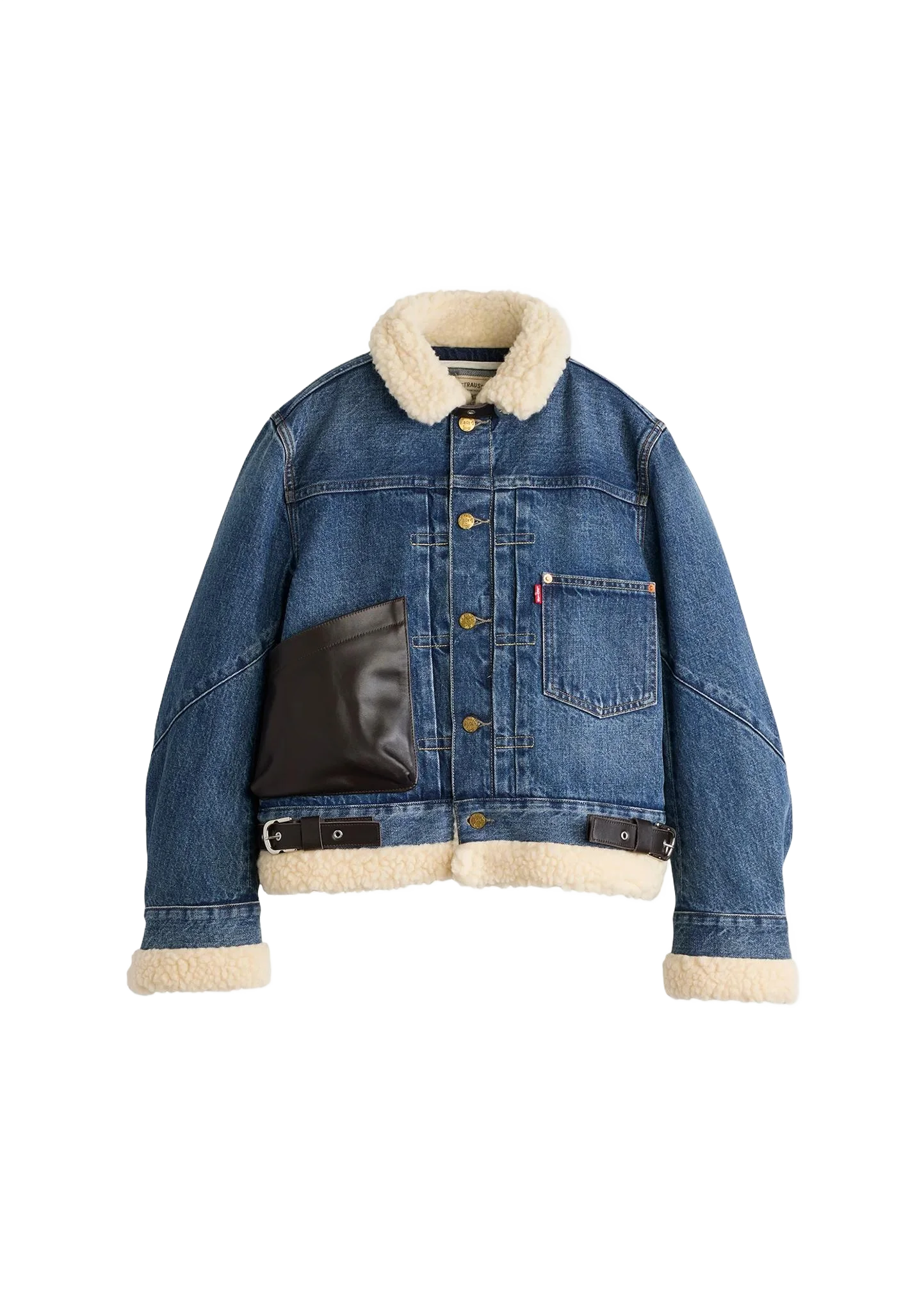 SACAI 리바이스 페이크 퍼 데님 파일럿 자켓