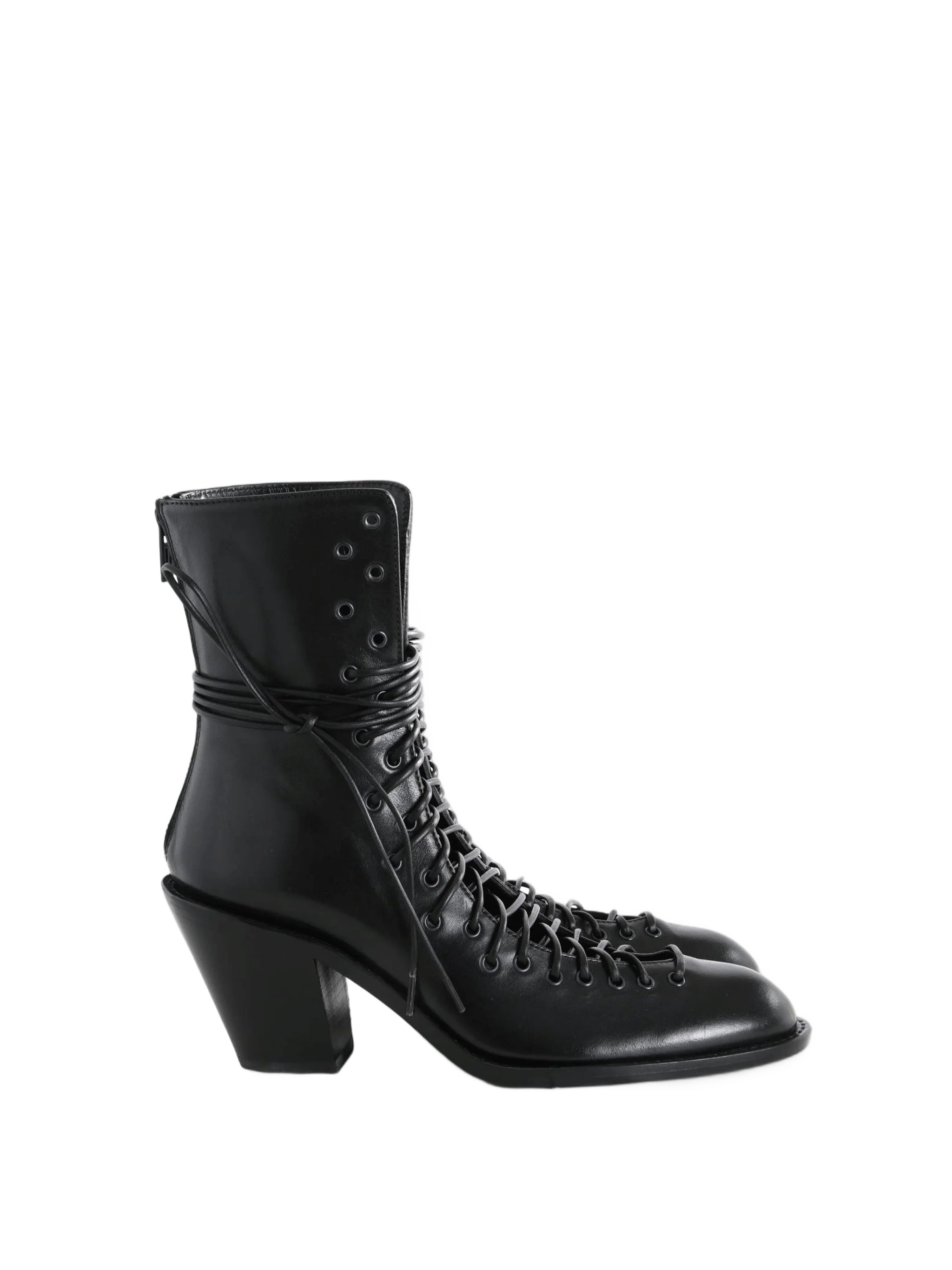 Ann Demeulemeester 여성 노엘리아 앵클 레이스업 하이힐 부츠