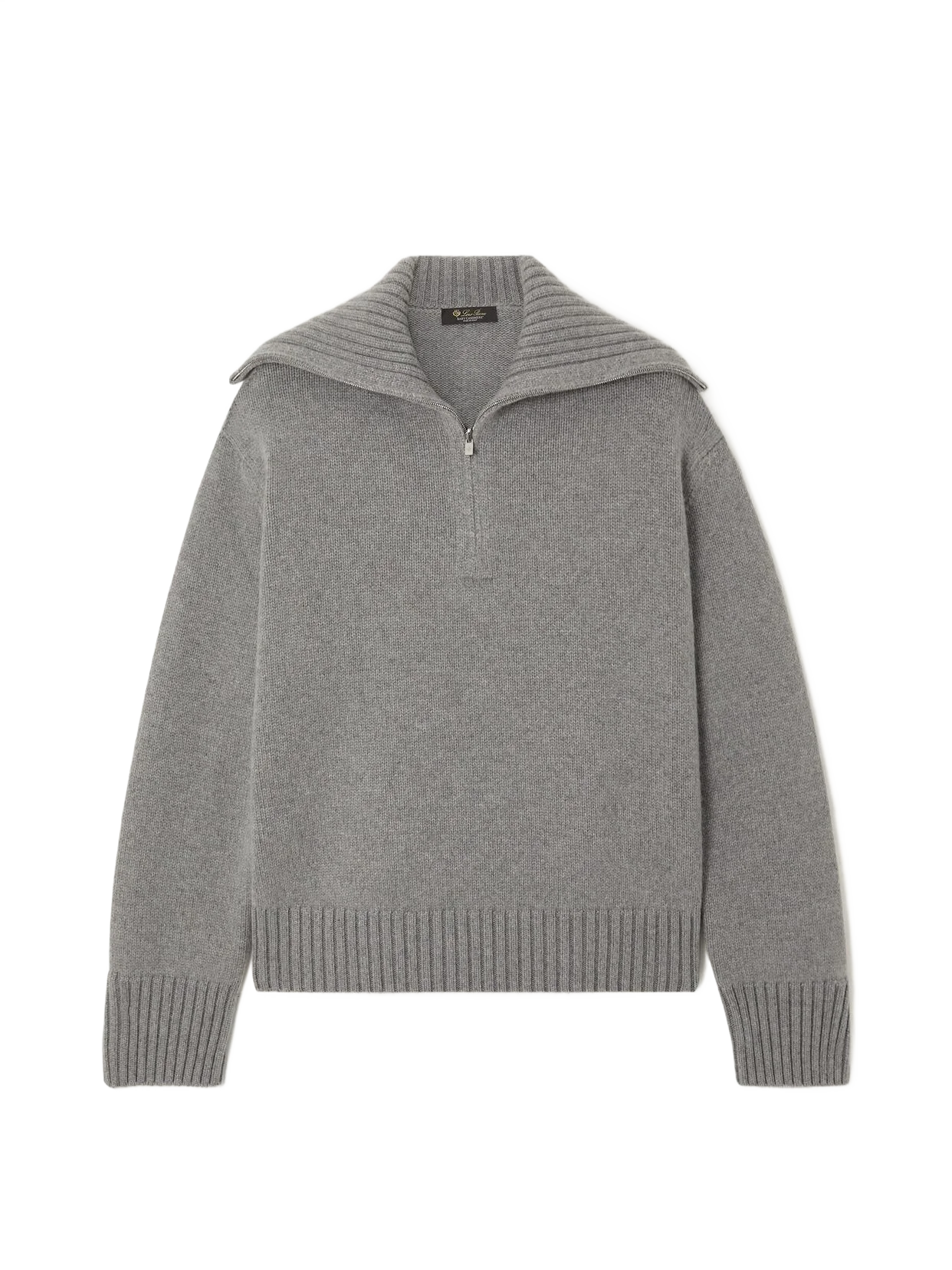 LOROPIANA 캐시미어 하프 집업 스웨터
