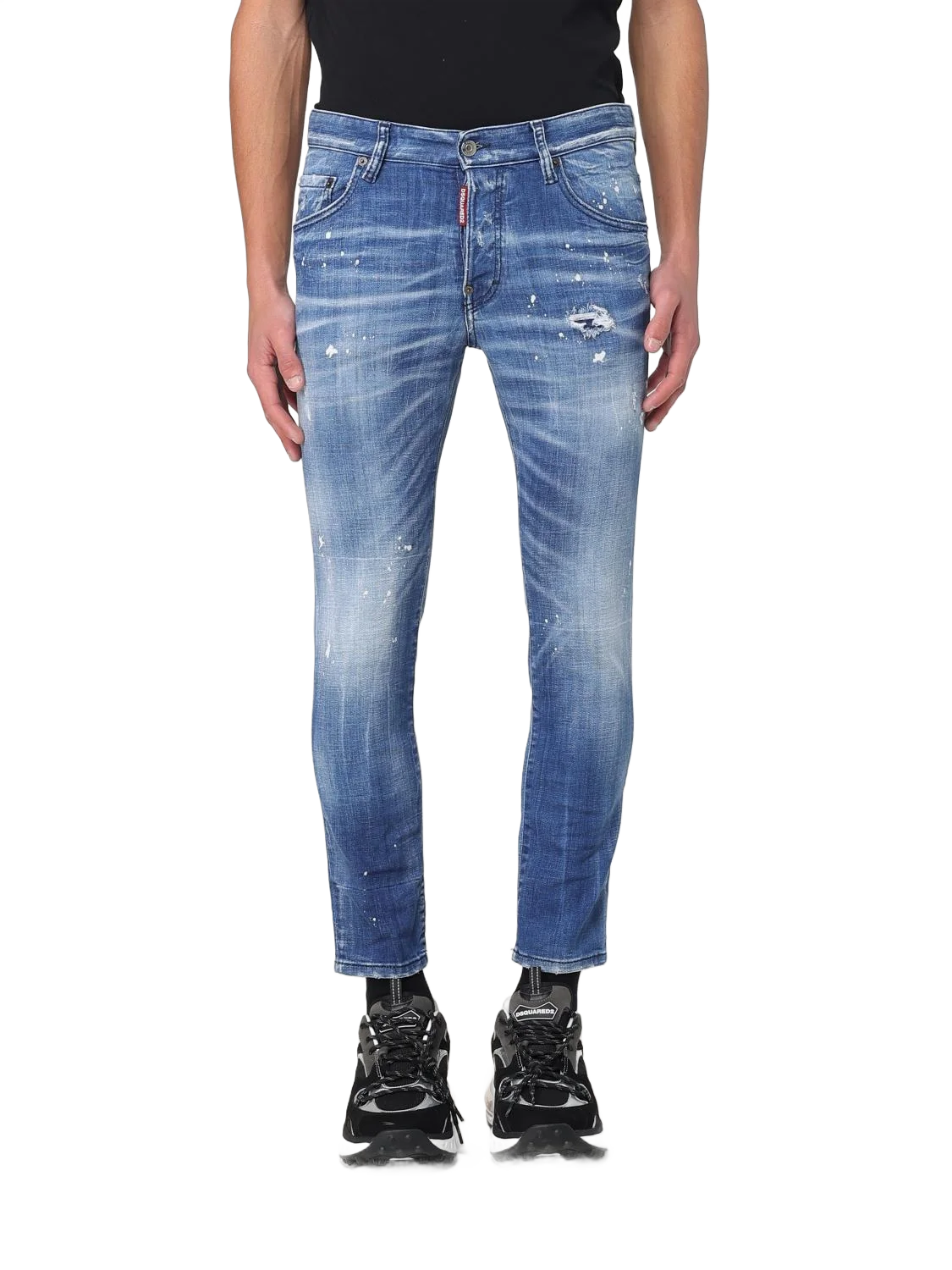 Dsquared2 미디엄 필로 블루 워시 스케이터 진