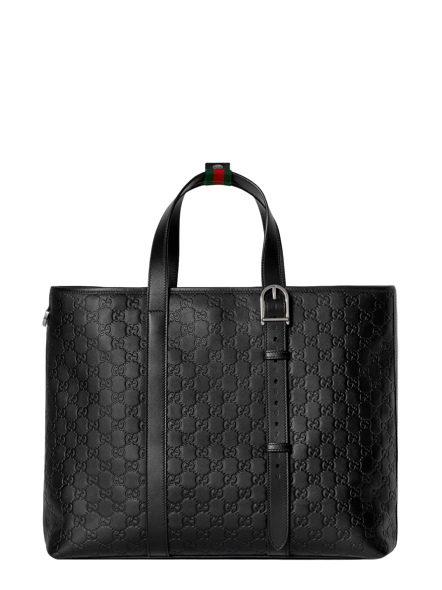GUCCI GG 엠블럼 가죽 쇼핑백 엠보스 GG 모티프