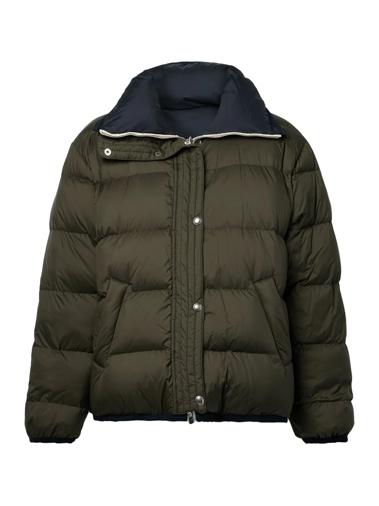 LOROPIANA 미티 리버서블 투톤 퀼팅 쉘 다운 자켓