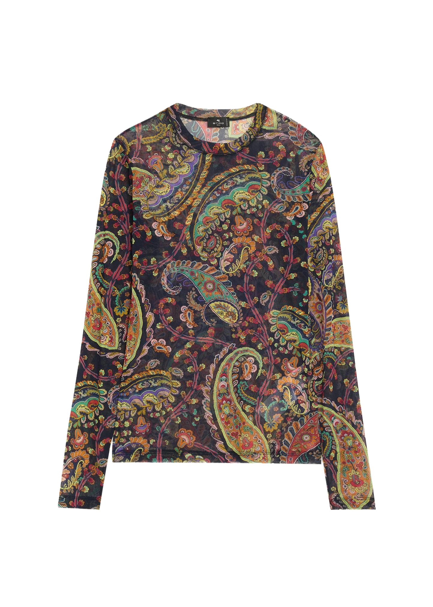 ETRO 페이즐리 메쉬 롱슬리브 탑