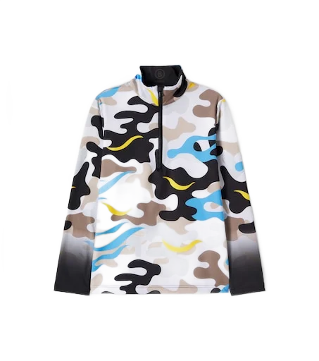 Bogner Kids 프린트 하프 집업 스키 탑