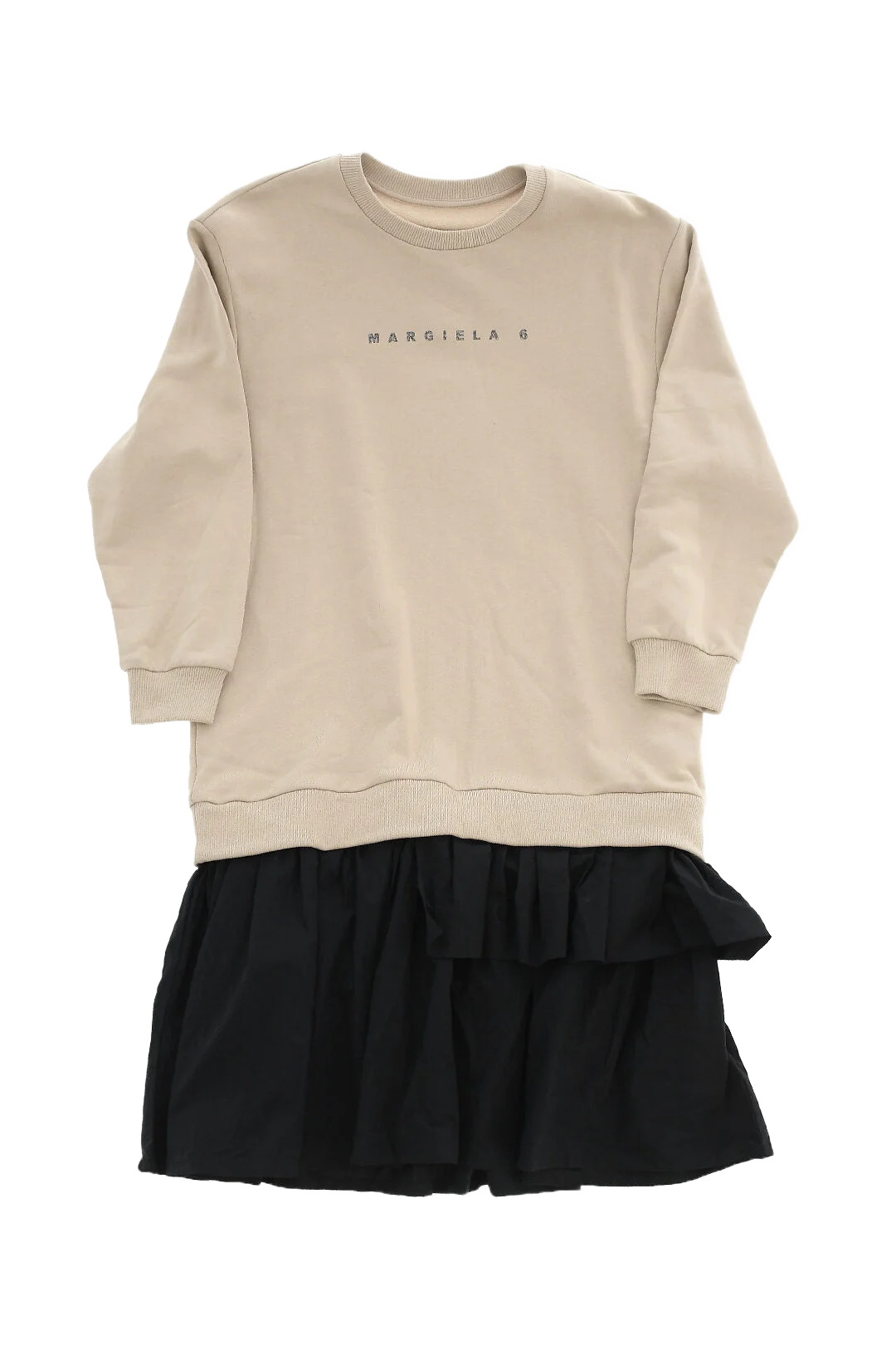MM6 Maison Margiela Kids MM6 코튼 크루넥 스웻 원피스 글리터 로고
