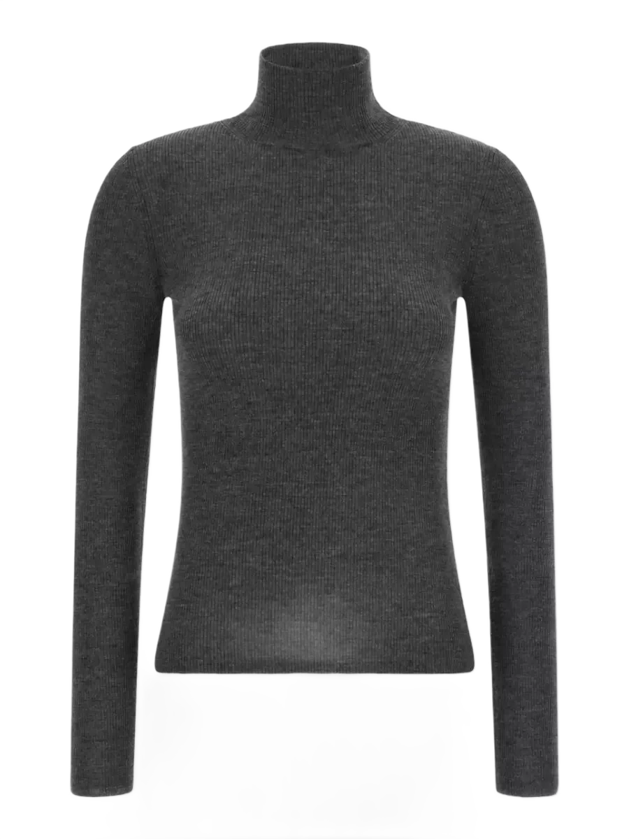MAXMARA 울 리브드 터틀넥 스웨터