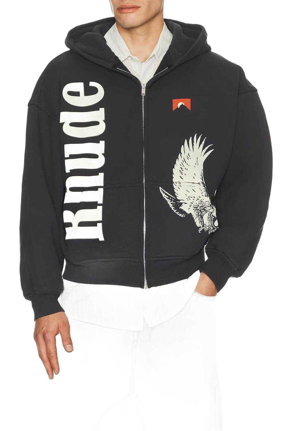 Rhude 이글 패스 집업 후드티