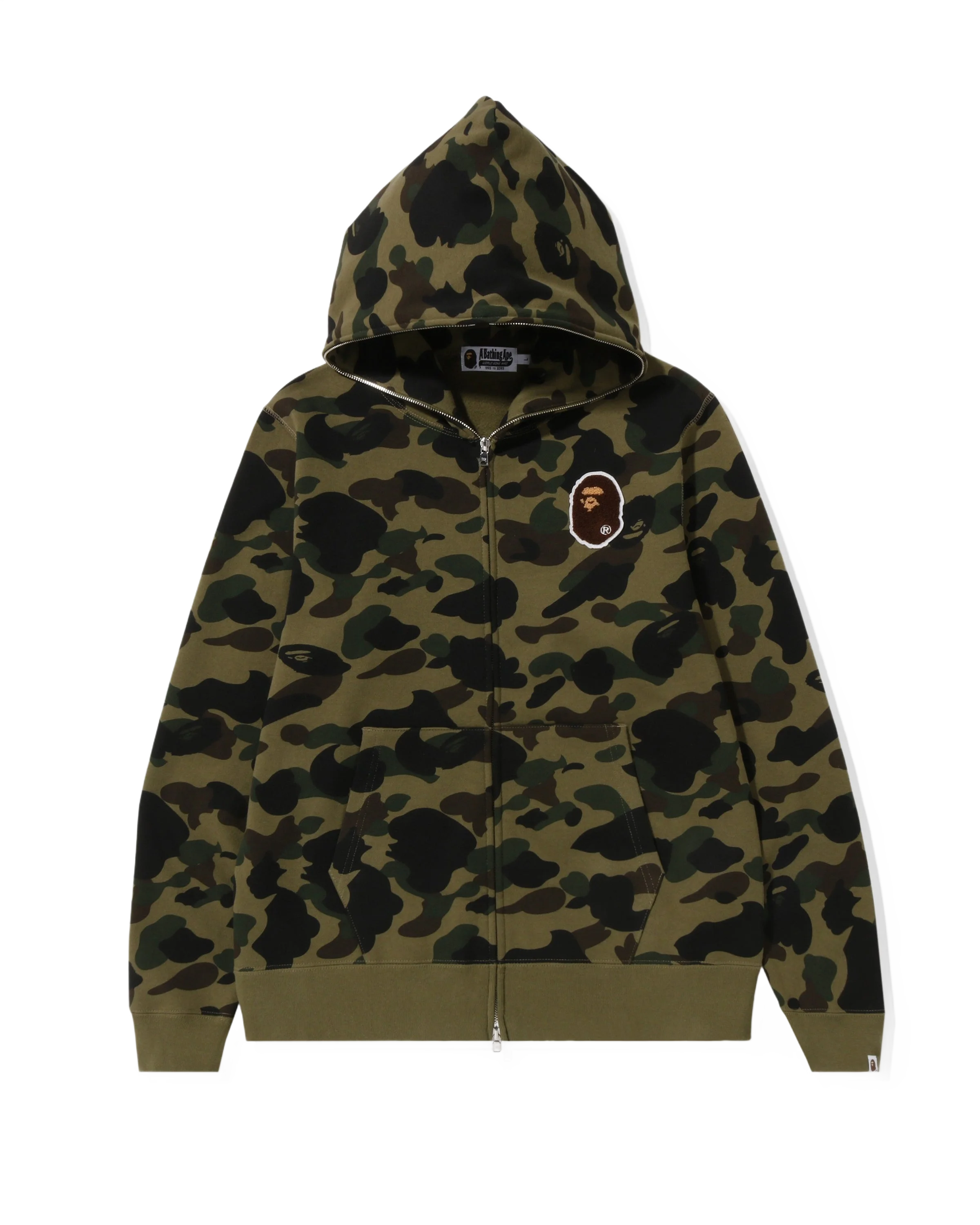 Bape 1ST 카모 에이프 헤드 패치드 풀 집 후드티