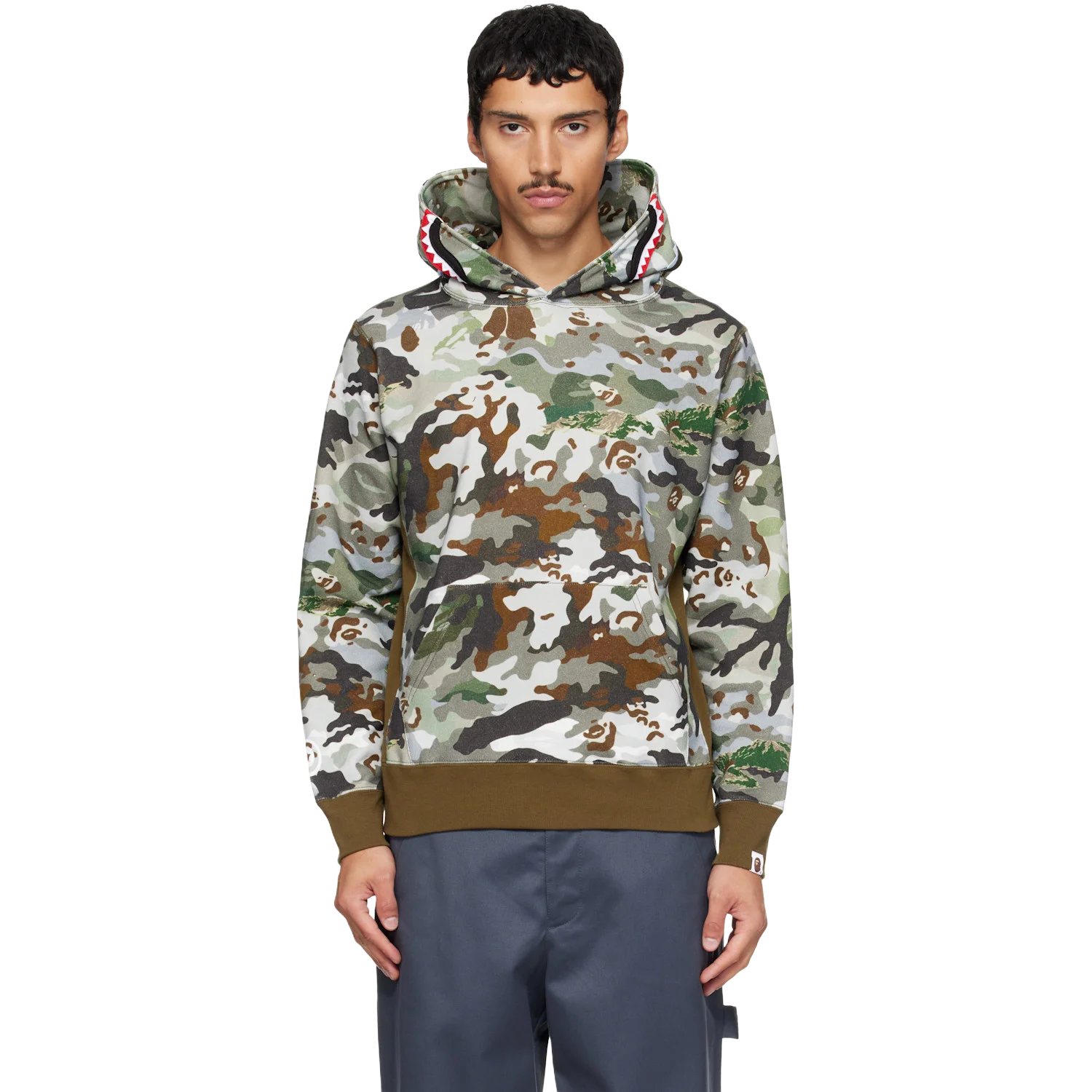 Bape 하이브리드 카모 샤크 후디