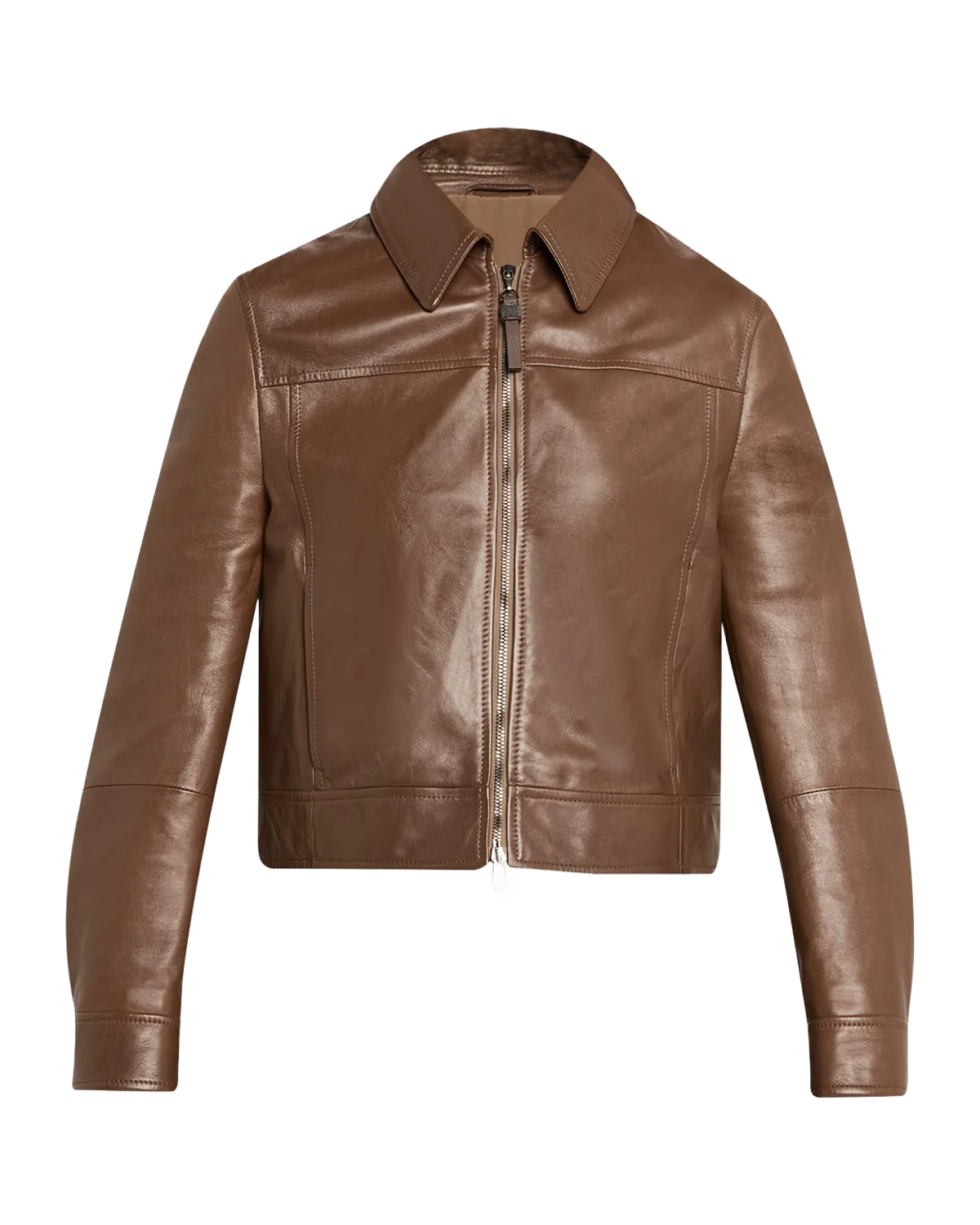 BRUNELLO CUCINELLI 가죽 크롭 자켓
