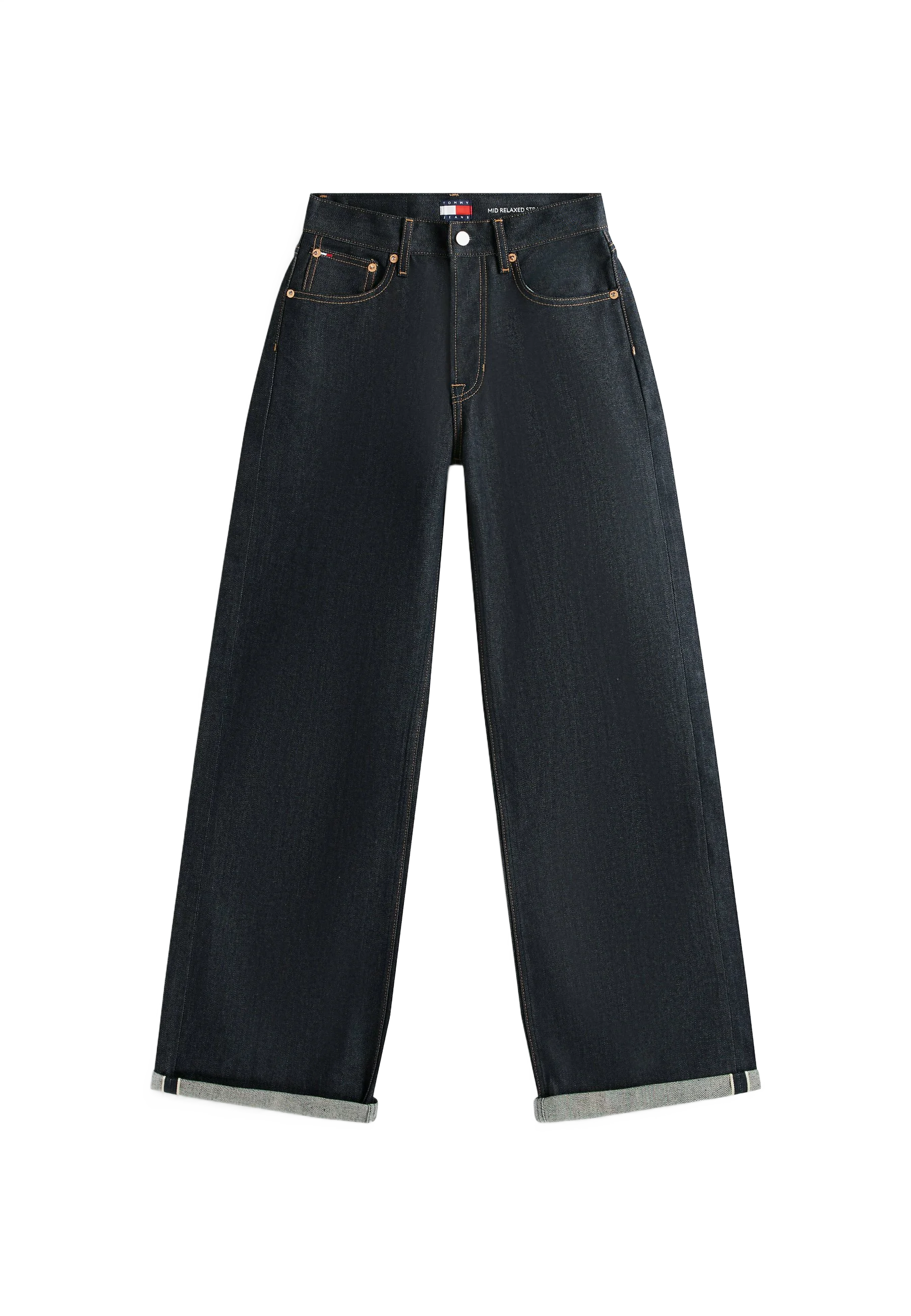 Tommy Jeans 셀비지 미드 릴랙스 핏 진 데님 다크
