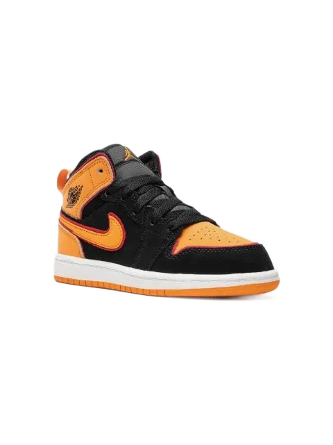 Nike Kids 에어 조던 1 미드 비비드 오렌지 스니커즈