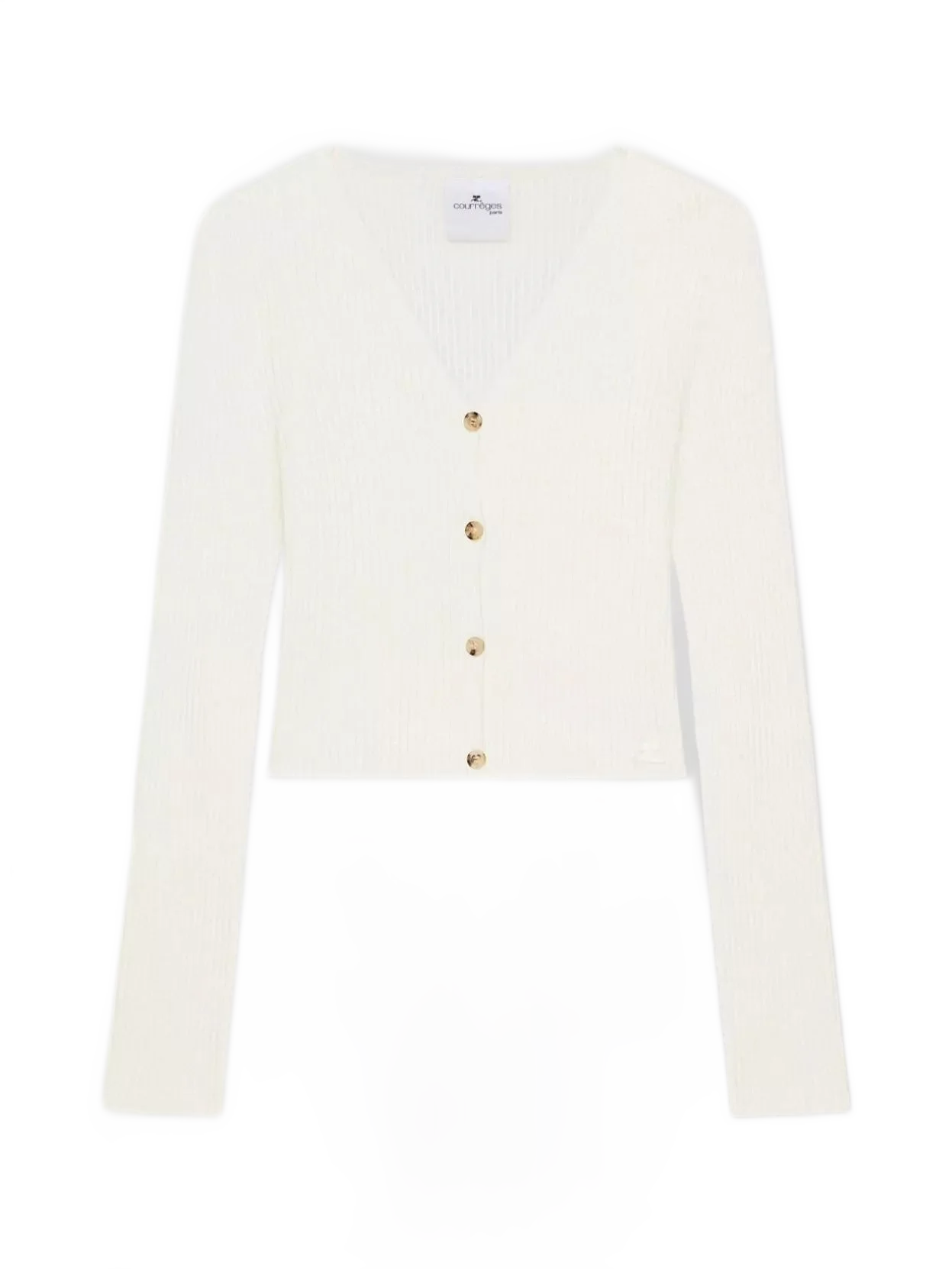 COURRÈGES 브이넥 롱슬리브 가디건