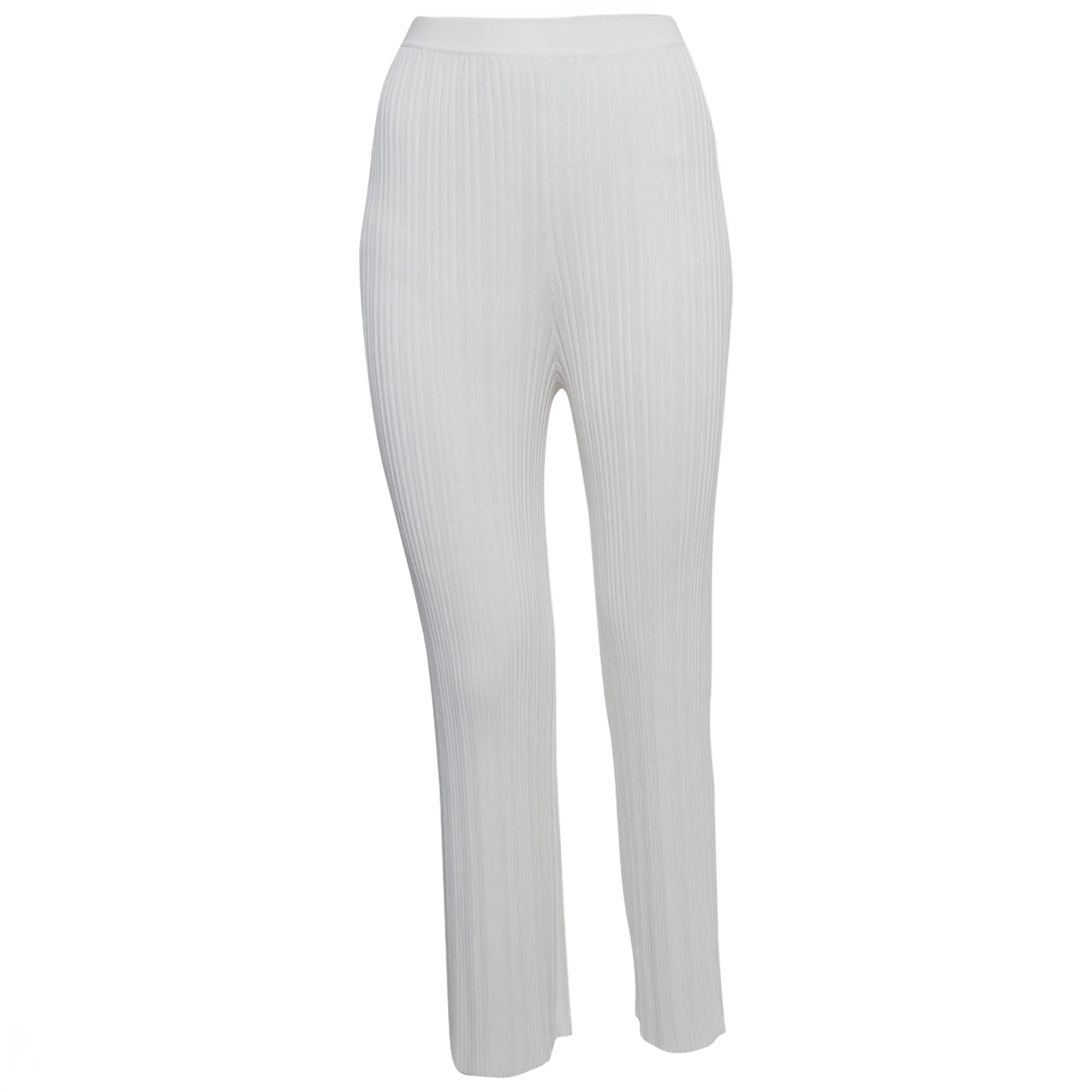 DION LEE 아이보리 화이트 리브드 니트 팬츠
