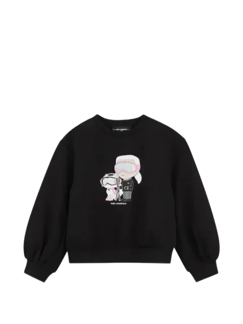 Karl Lagerfeld Kids 그래픽 프린트 벌룬 슬리브 스웨터