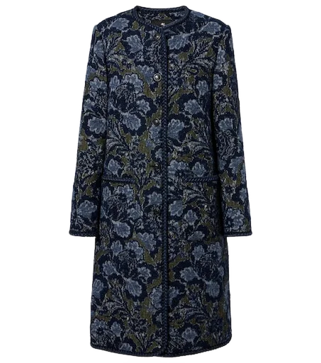 ETRO 코튼 울 블렌드 자카드 코트