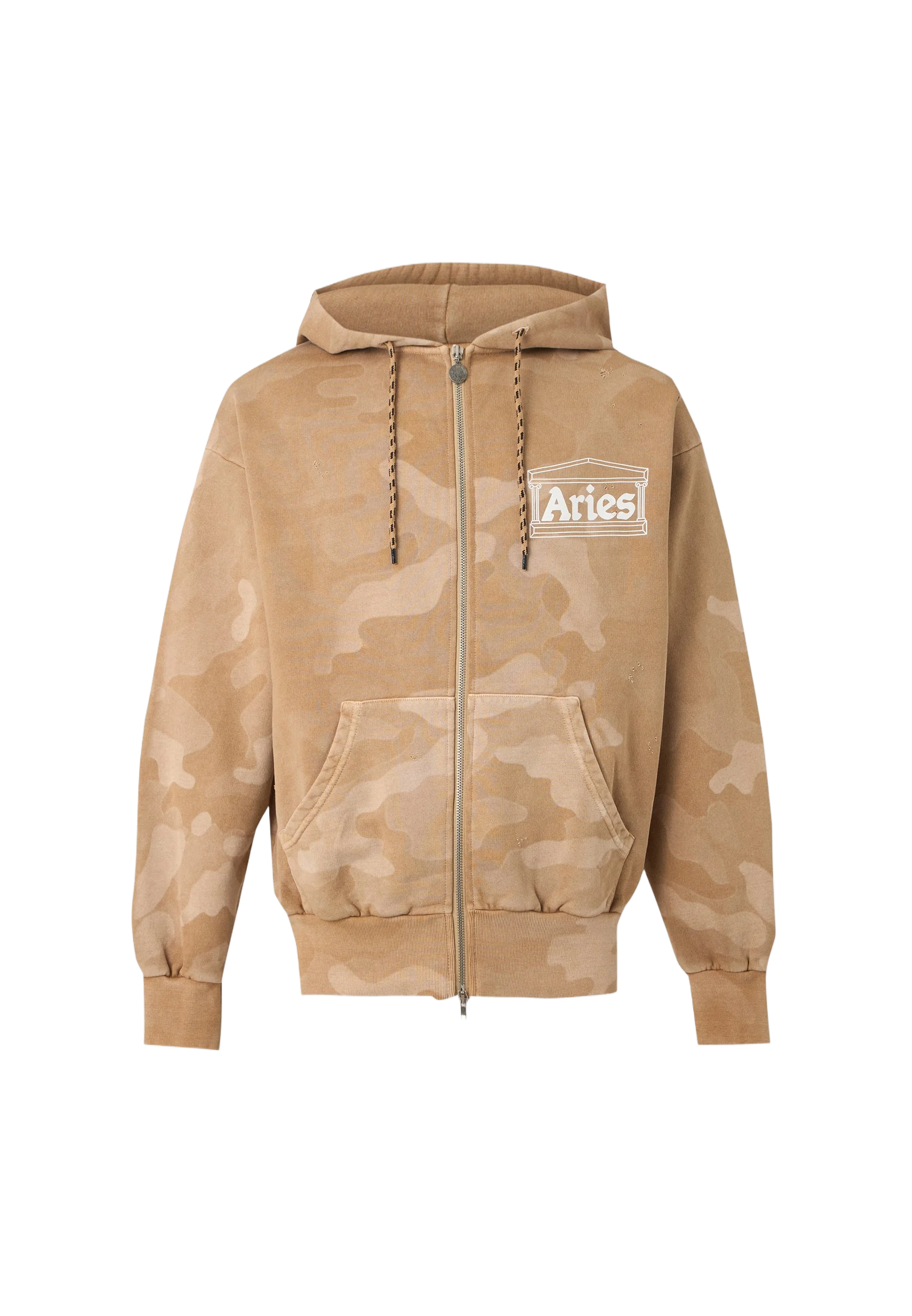 ARIES 에이징 템플 카모 집업 후드티